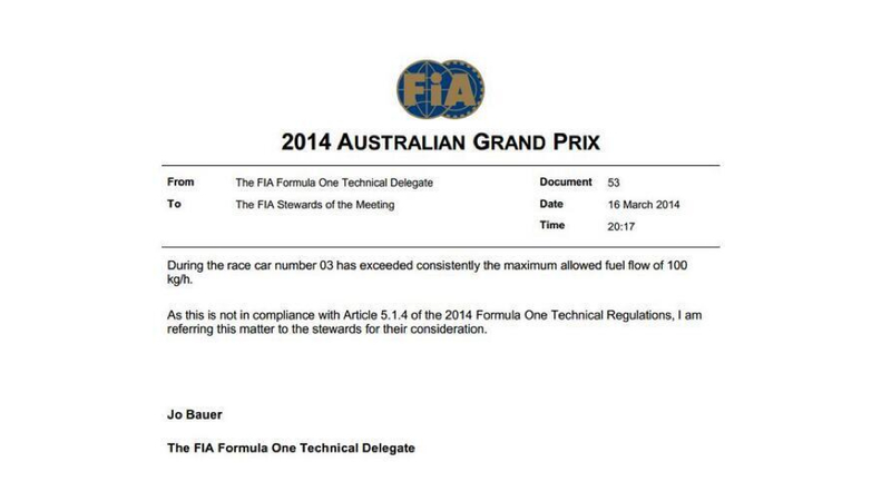 Illustration for article titled Why Daniel Ricciardo Was Disqualified From The Australian Grand Prix